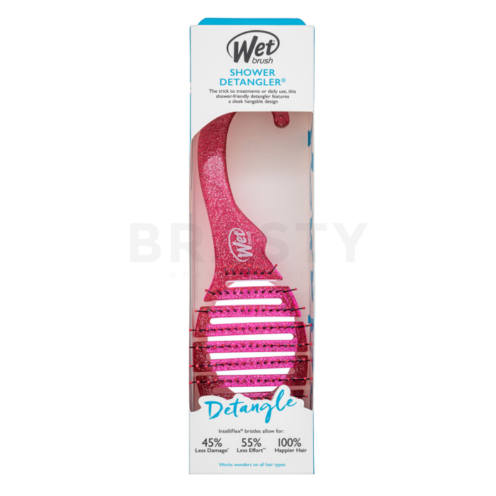 Wet Brush Shower Detangler Glitter Pink